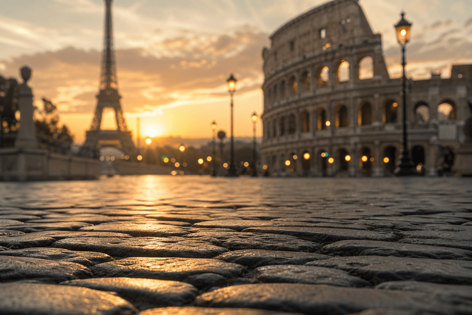 A European cityscape collage mood board