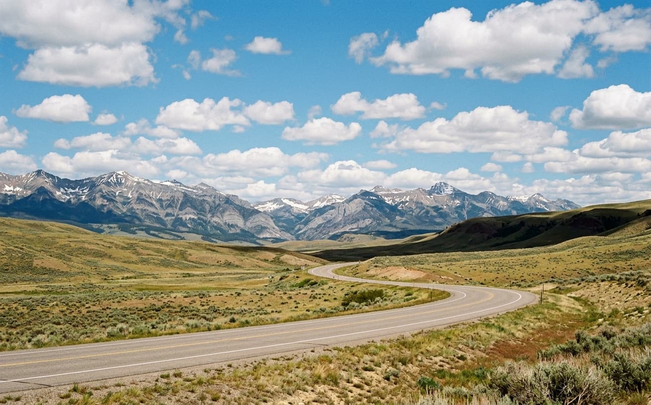 Scenic American highway landscape