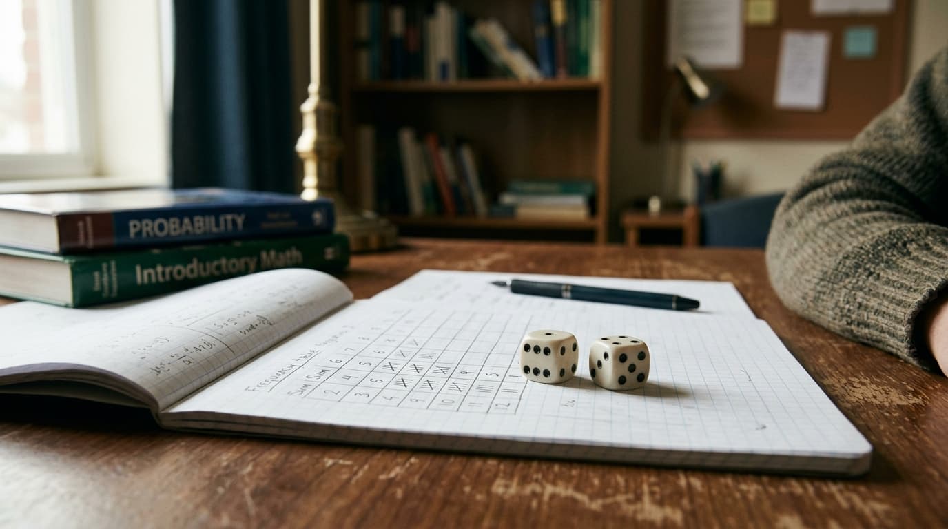 Dice and frequency table for a probability lesson
